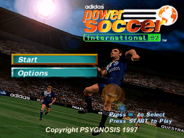 Adidas Power Soccer title screen for Playstation